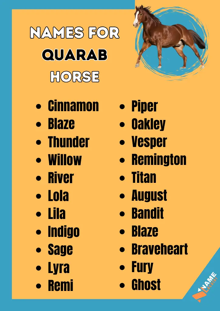 List of names for a Quarter Horse.